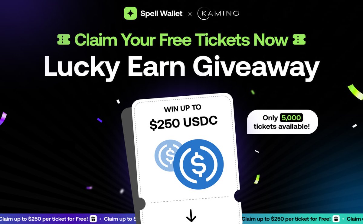 spell_club's tweet image. 🎟 Claim up to $250 per ticket for Free! 

Only 5000 Free Tickets available.

How to Join:

1⃣ Open Spell Wallet 
2⃣ Go to the &quot;Rewards&quot; tab
3⃣ Join the “Lucky Earn” Mission!

👉 Claim on iOS: apps.apple.com/us/app/spell-w…

👉 Claim on Android: play.google.com/store/apps/det…

👉 Claim on…