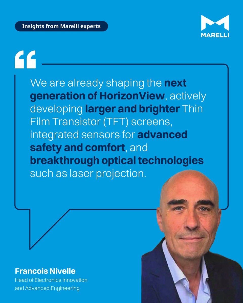 MarelliTech's tweet image. “Innovation is part of #Marelli&apos;s DNA&quot;. François Nivelle - Head of Innovation &amp;amp; Advanced Engineering of Marelli Electronics business – shares some insights on how HorizonView is setting new standards in automotive lighting displays.