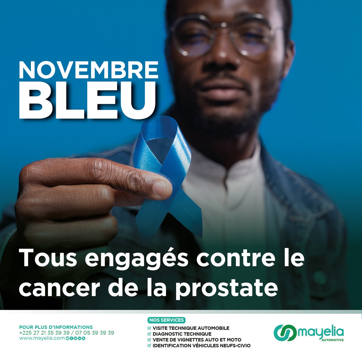 Novembre Bleu : Tous engagés contre le cancer de la prostate ! 💙

Un simple dépistage peut sauver des vies. Ne tardez pas à consulter, même sans symptôme, surtout après 50 ans et en cas d’antécédents familiaux.

Prenez soin de vous et de ceux que vous aimez !

#NovembreBleu