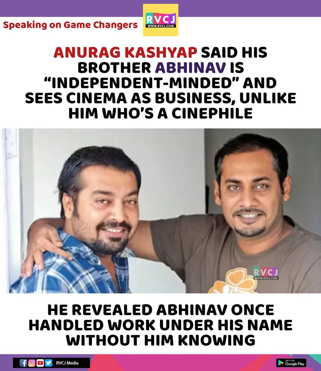 rvcjmovies's tweet image. Kashyap brothers different takes on cinema

#anuragkashyap