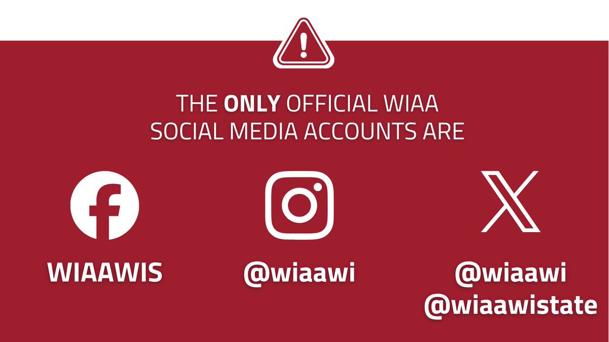 🚨 Fraud Alert: A fake Instagram account, <a href="/wiaawi/">WIAA</a>sports, is impersonating the WIAA — sharing fraudulent livestream and ticket links.
⚠️ This account is not affiliated with the WIAA⚠️

Official WIAA accounts:
IG: <a href="/wiaawi/">WIAA</a>
X: @wiaawi / <a href="/wiaawistate/">WIAA State Tournaments</a>
FB: Wisconsin Interscholastic