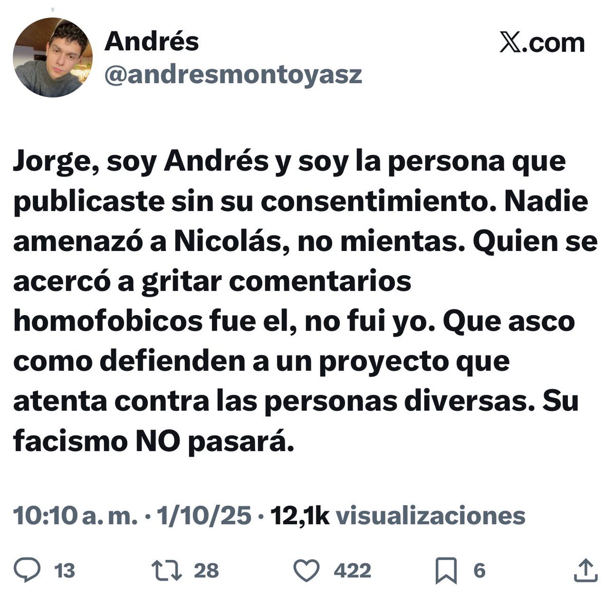 julipalacioc's tweet image. Es que miren lo que hace el tal Andrés Montoya. 

Escoge lugares públicos para incitar a la gente y luego posar de víctima. 

Es un patrón recurrente.