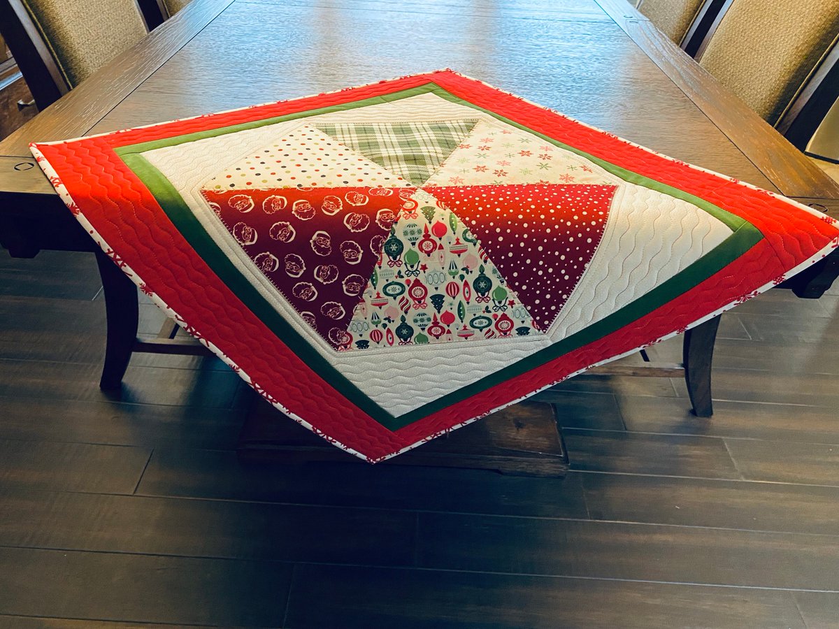 angelhw1956's tweet image. Quilted Christmas  Table Topper tuppu.net/7c6c8600 #TeaTimeQuiltsnMore #Etsy #TableLinens