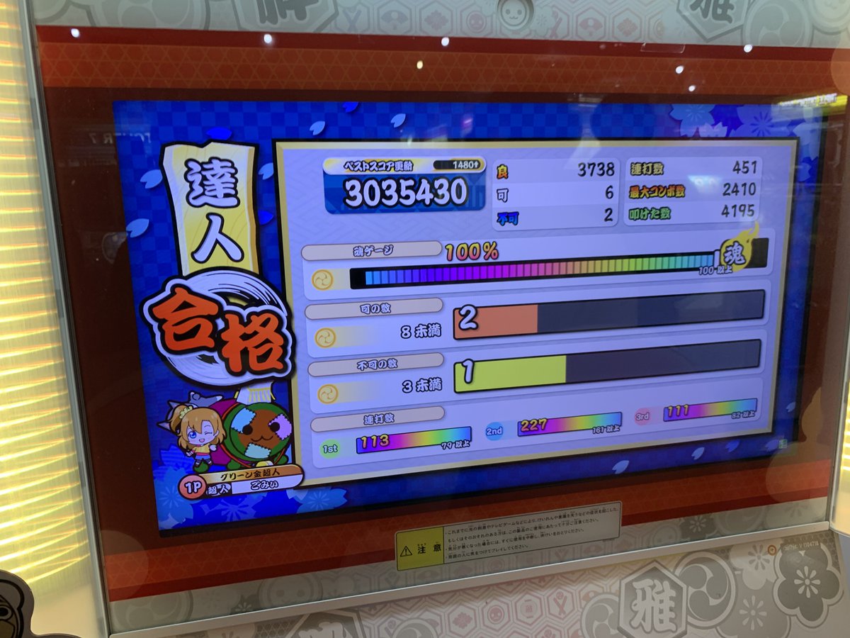 popochan_piyo's tweet photo. 達人受かりました👍

やり始めて2週間ぐらいかかったし、3曲目行くのもあんま無かったせいで、めっちゃ萎えてたけど今日3曲目到達1回目でやり切った😭
応援してくれた方、譲ってくれたタロ勢、ホンマにみんなありがとう🙇‍♂️
初めてこの着せ替え着れて感動😢
フル動画は後で竹谷に上げる🎶 https://t.co/62pjLMcBgK