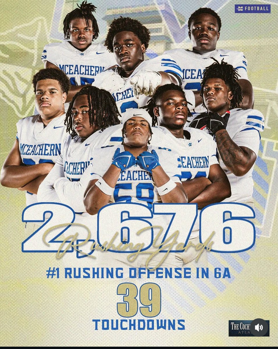 CoachMikeLinley's tweet image. Yes sirrrr Undefeated regular season and part of the top rushing team in the state of Georgias 6A class. @AmeirGreen keep stacking bricks I to the playoffs son. 🔥