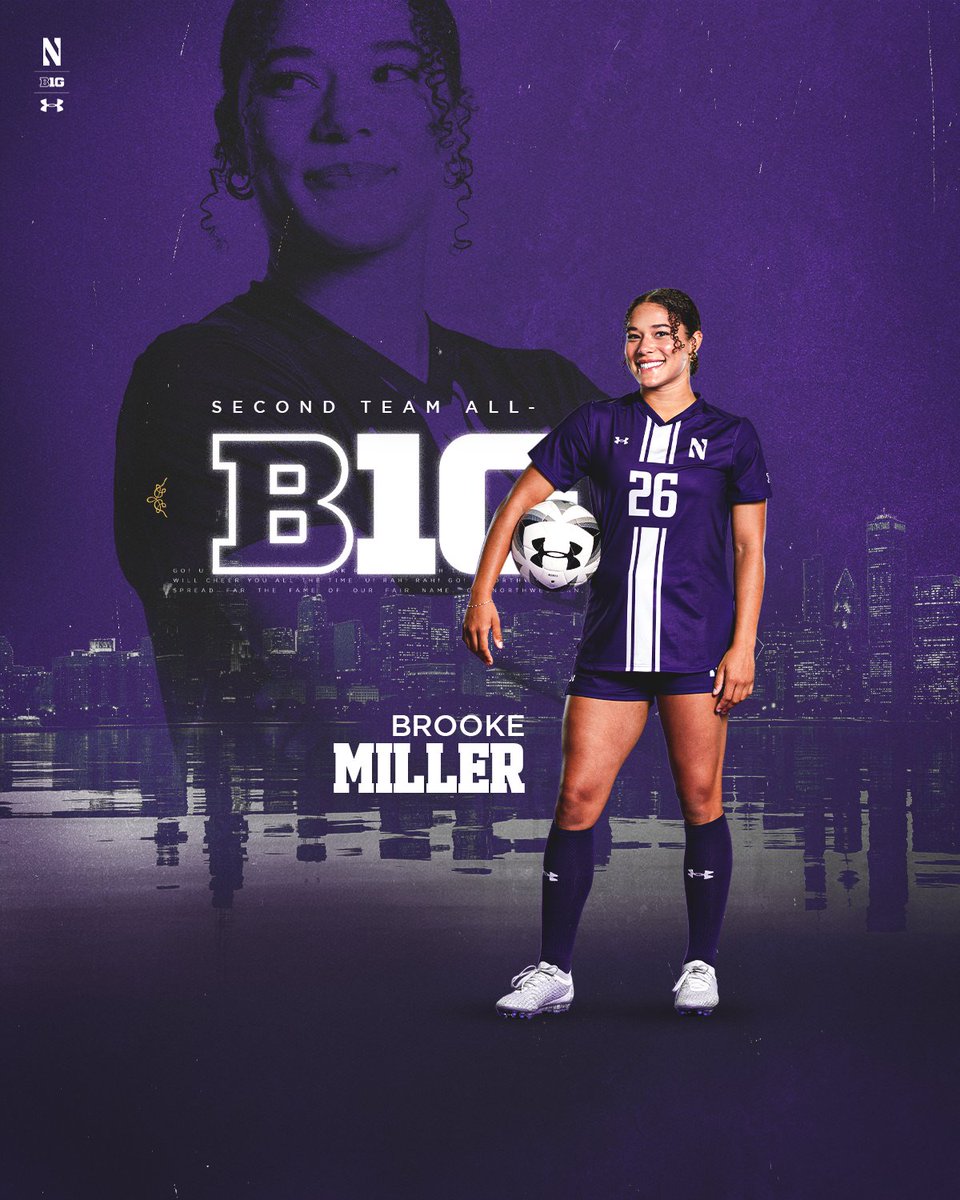 NUWSoccer's tweet image. 𝐀𝐋𝐋-𝐁𝐈𝐆 𝐓𝐄𝐍 🏅

Brooke Miller secures All-Big Ten recognition!