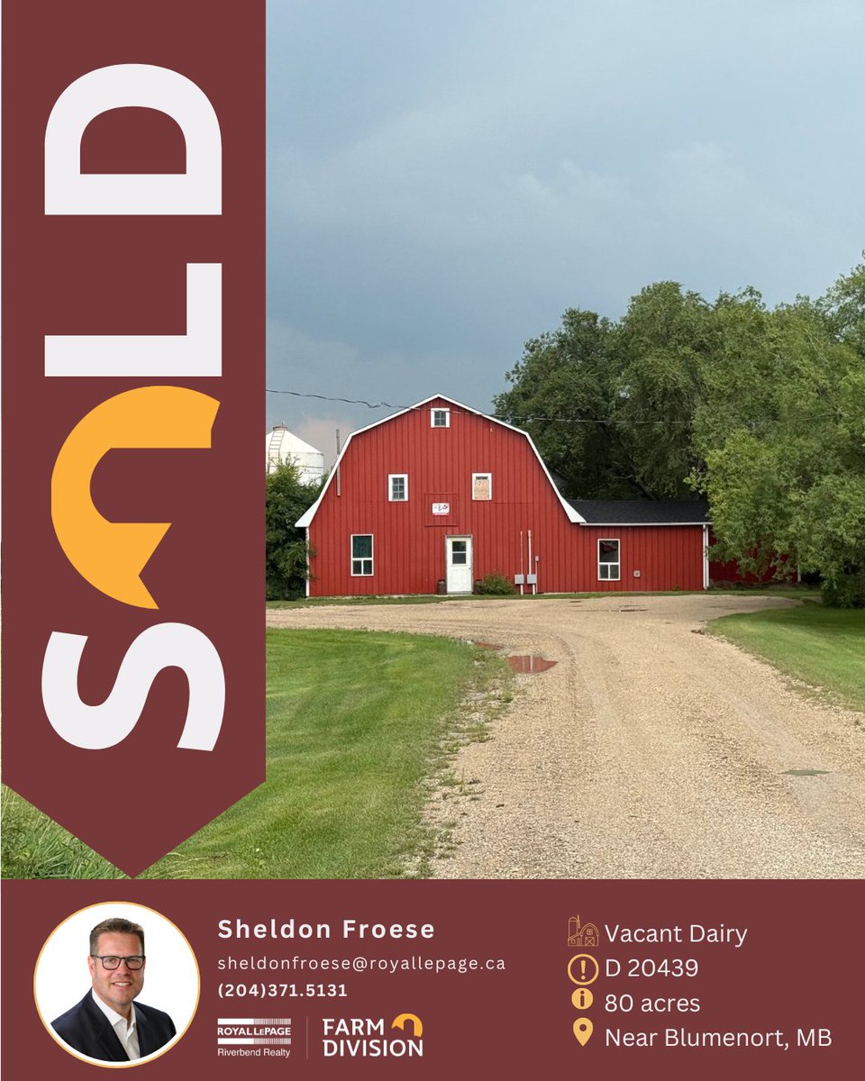 SOLD Dairy near Blumenort, MB #wesellfarms #yourfarmteam #dairyfarm