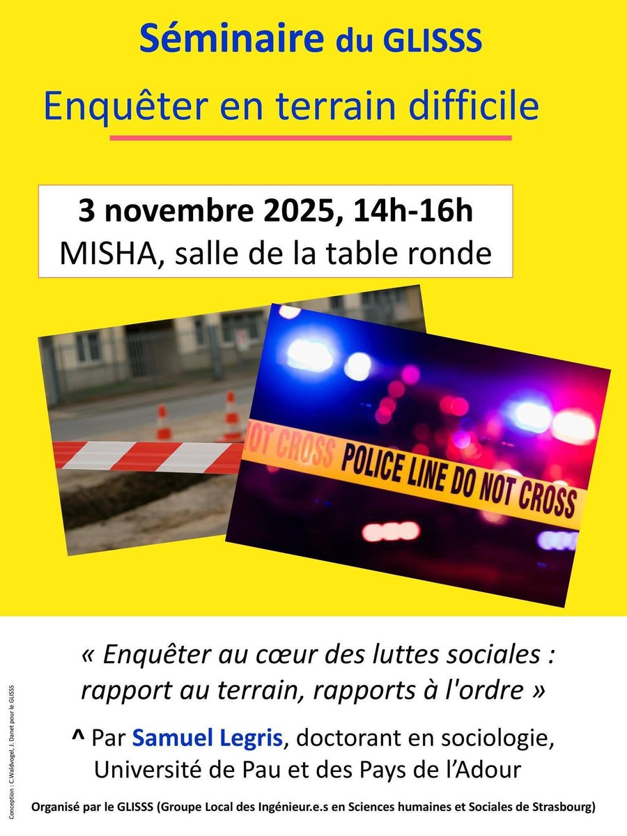 SamuelLegris's tweet photo. 🔴 Je suis intervenu hier à la Maison interuniversitaire des sciences sociales et des humanités d'Alsace (MISHA) dans le cadre du séminaire « Enquêter en terrain difficile » organisé par le groupe local des ingénieurs en sciences humaines et sociales de #Strasbourg (GLISSS). https://t.co/md9kMwKwOv