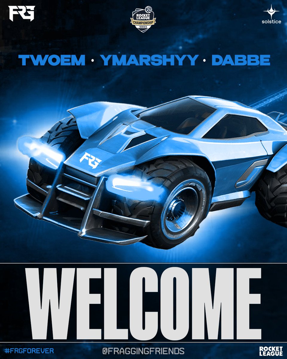 We're back in <a href="/RocketLeague/">Rocket League</a>. 

Introducing our new #RLCS roster 💫
🇬🇧 <a href="/twoemRL/">! 2 EM</a>
🇬🇧 <a href="/ymarshyy_rl/">ymarshyy</a>
🇸🇪 <a href="/dabbe_rl/">dabbe</a>
🇬🇧 <a href="/okutanrl/">Okutan</a> (Manager) 

Welcome to FRG! #FRGForever