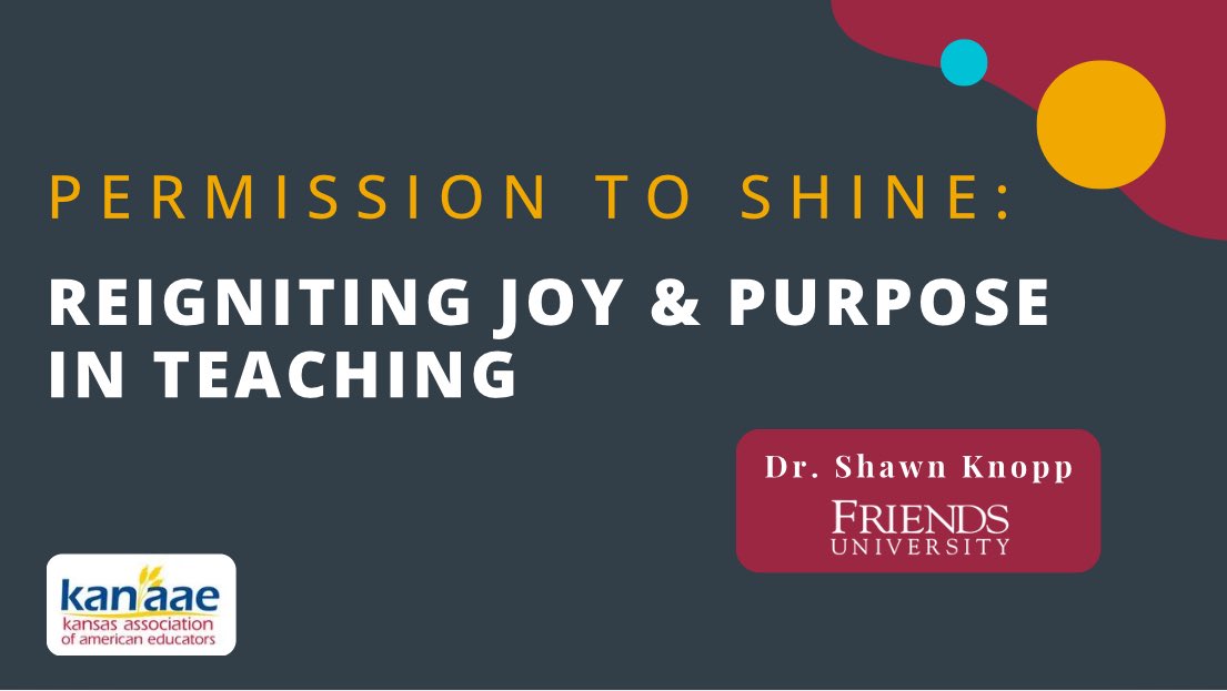 shawnknopp's tweet image. I just put the finishing touches on my message for tomorrow’s Kansas Association of American Educators State Conference. To say I’m thrilled to bring this message is an understatement! 🤩

Who else is headed to Manhattan tomorrow?!? 🚘