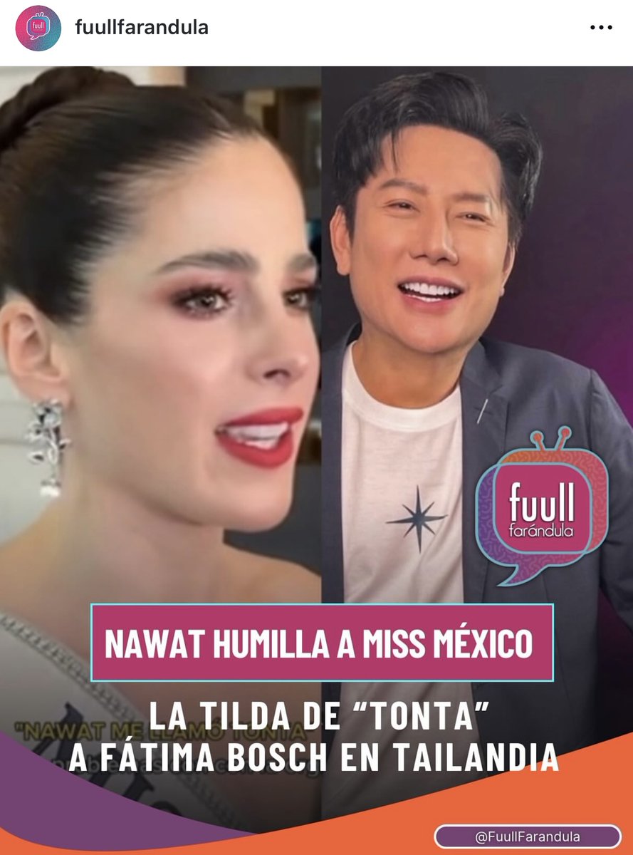 😱NAWAT HUMILLA A MISS MÉXICO👀🙈LA TILDA DE “TONTA”😰🫢

Más respeto a las mujeres! 
Este señor #Nawat debería sacarlo del concurso #MissUniverse es una falta de respeto no solo a la #MissMexico sino a todas las representantes y mujeres quienes merecen respeto #FueraNawat