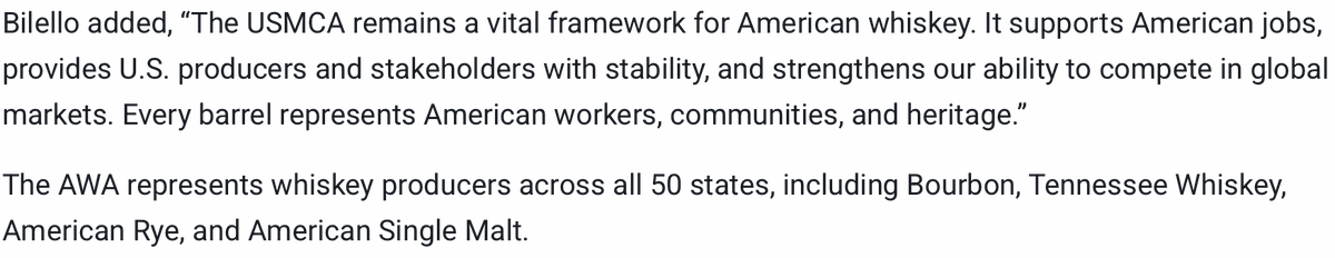 🇺🇸🥃Our comments to <a href="/USTradeRep/">United States Trade Representative</a> call for duty-free access, fair trade and open markets --  vital to U.S. distillers, farmers &amp; cooperages across all 50 states.

Read the statement → american-whiskey.org/news/american-…

#AmericanWhiskey #Trade #MadeInAmerica #Bourbon #WhiskeyIndustry #USA
