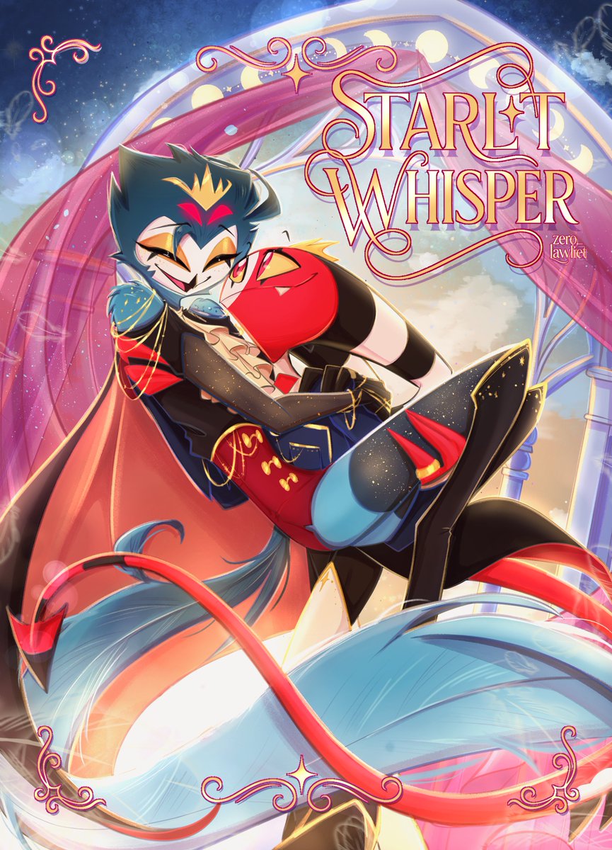 I present you all the cover for my new fanzine 🥰
                             ✨Starlit Whisper✨
 It will be available this Friday  if you wanna grab it. More below!!!! 🧵
#helluvaboss #stolitz