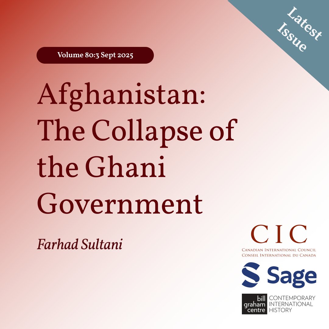 Intl_Journal's tweet image. What made the Ghani government collapse so much faster than Afghanistan’s Soviet-backed regime of the 1990s? Sultani explores regional rivalries, Pashtunisation, and constitutional design in IJ (80/3). doi.org/10.1177/002070…