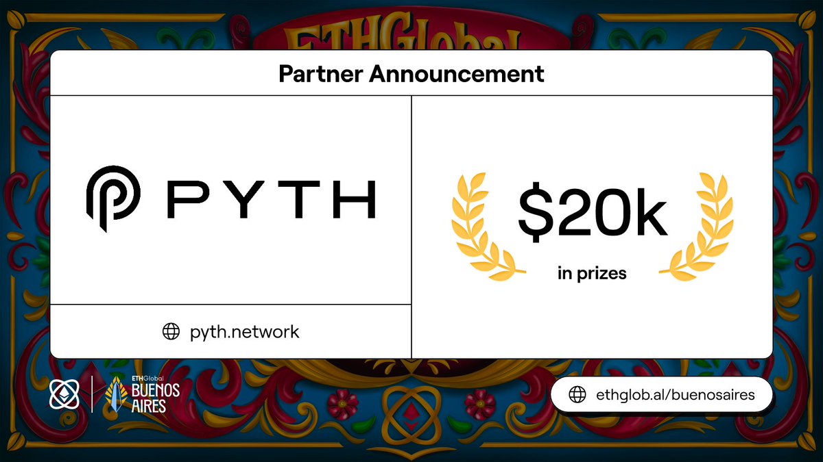 ETHGlobal's tweet image. @PythNetwork is offering $20,000 USD in prizes.

Pyth delivers over 500 low-latency price feeds across digital assets, FX, ETFs, equities, and commodities to more than 50 blockchain ecosystems, securely and transparently.

ethglob.al/zvmb5B2