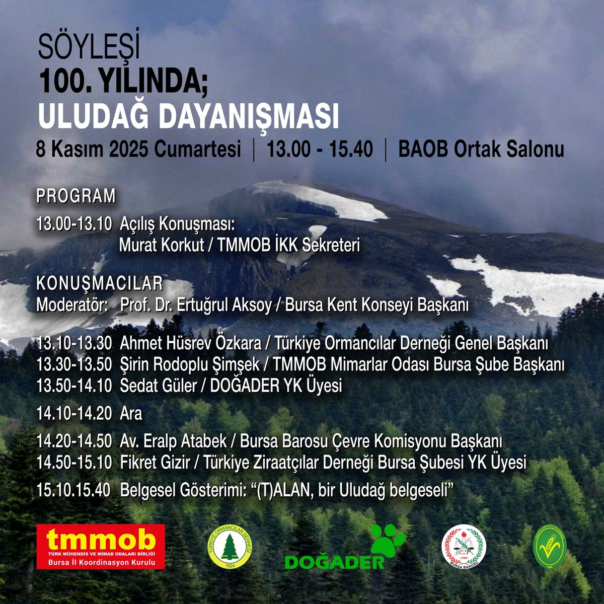 dogader's tweet photo. 100. yılında Uludağ Dayanışmasına herkesi bekliyoruz.

📅 8 Kasım 2025 Cumartesi 
⏰️ 13.00 - 15.40 
📍 BAOB Ortak Salonu

#DOĞADER
#Uludağhepimizin
#yenidenyeşilbursa https://t.co/y9kxMCtcvY