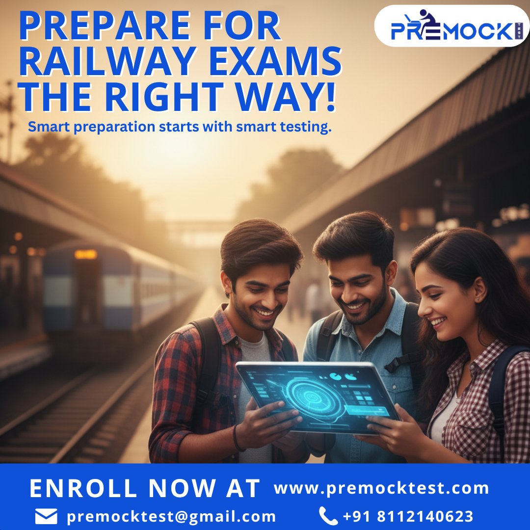 PremockT90018's tweet image. PreMockTest – Prepare for Railway Exams the Right Way!
#PreMockTest #RRBExam #RailwayJobs #RRBPreparation #RailwayRecruitment #RRBMockTest #RRB2025 #RRBNTPC #RRBGroupD #RRBALP #RailwayAspirants #OnlineMockTest #PracticeForRailway #NoMoreRegrets #StartPracticingToday