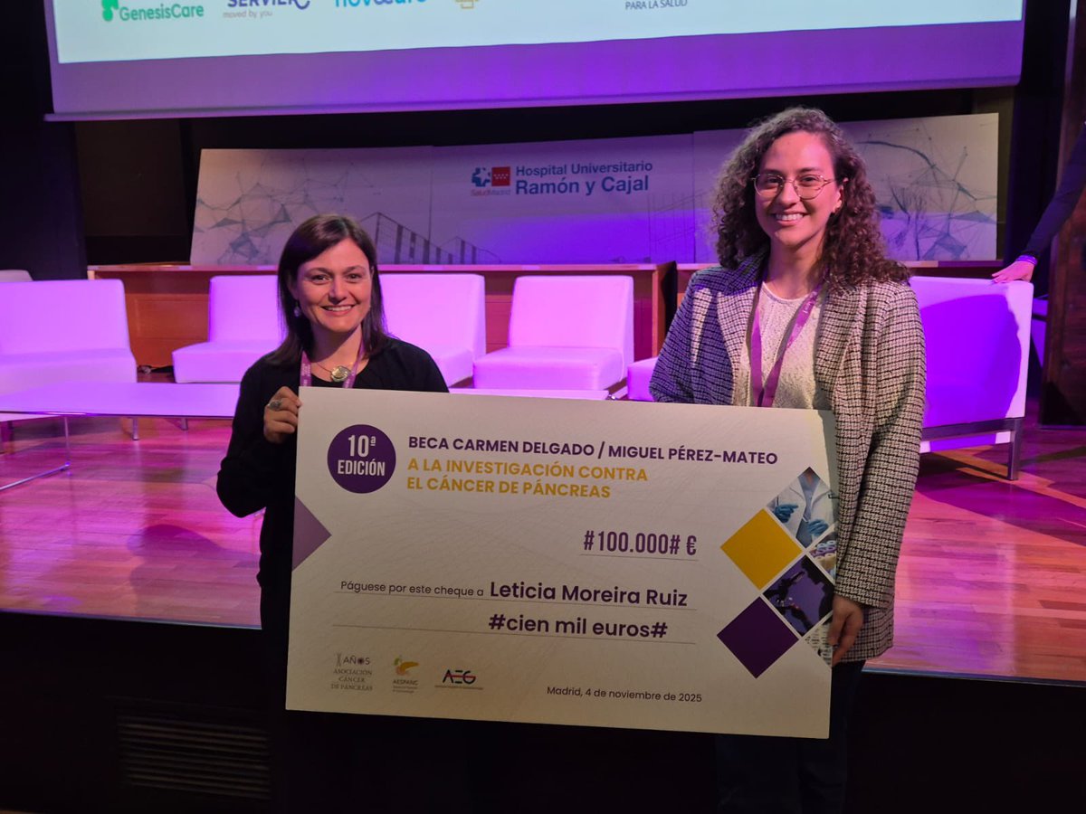 OGIPclinic's tweet image. Las doctoras @MoreiraR_Leti y @evaqueroraya han participado en la 10ª edición de las #BecasCarmenDelgadoMiguelPérezMateo, presentando proyectos de investigación en #CáncerDePáncreas

❗️#PREVENPANC ha sido becado!

Gracias a las asociaciones por su apoyo a la investigación!