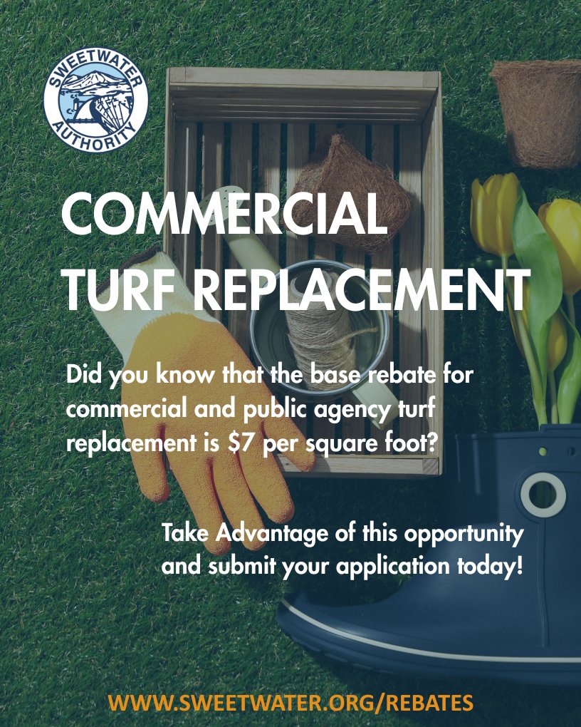 Save water. Save money. Stay green. 🌿  

The Turf Replacement Program makes it easy to replace grass with low-water landscaping that looks great year-round. 
By switching to drought-tolerant landscaping, you can reduce water use, lower costs, and save time on maintenance.