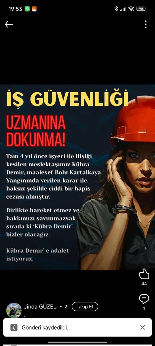 seval17908256's tweet photo. Uzmana dokunma!!!
#işgüvenliğiuzmanınaadalet https://t.co/W0ACbLxoLD