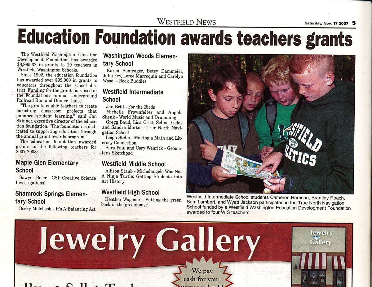 Throwback Thursday! 📷
Take a look back at an article from November '07, when the Foundation awarded $8,995 in teacher grants to 19 educators.
Even then, the mission was clear — to support teachers with the tools, resources, and innovative ideas that help students learn and grow.