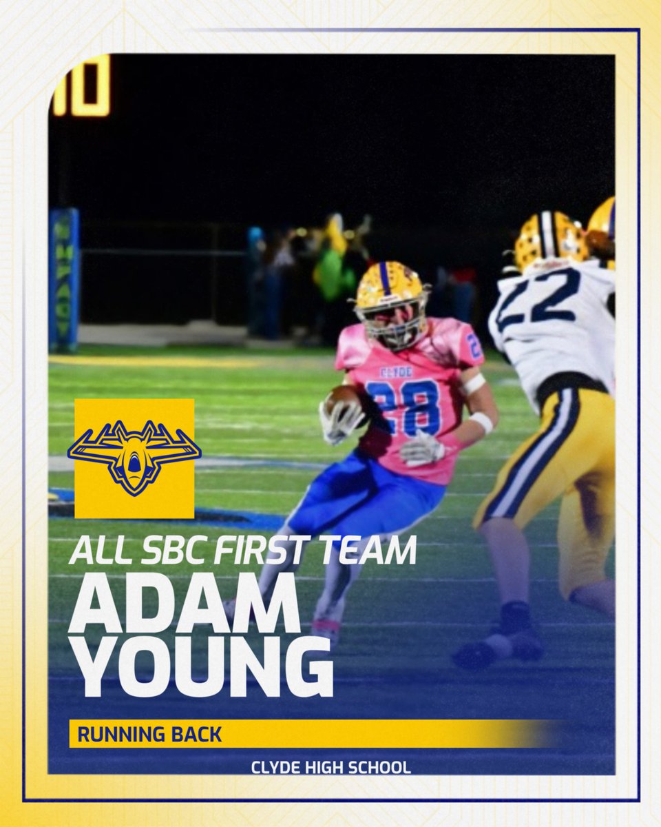 FlierFootball's tweet image. Congrats to Adam Young on being named ALL SBC LAKE 1st Team Running Back