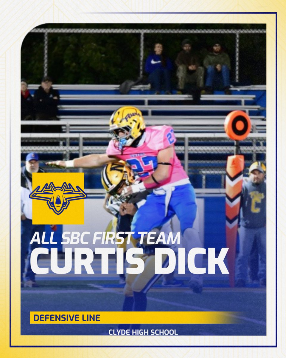 FlierFootball's tweet image. Congrats to Curtis Dick on being named ALL SBC LAKE 1st Team Defensive Line.