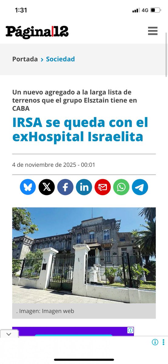 Mevarot's tweet photo. Los negocios avanzan, la Argentina y la Ciudad retroceden. 

Un edificio histórico que fue símbolo de salud y comunidad termina privatizado para favorecer (como siempre hizo el macrismo en la ciudad, ahora con la complicidad libertaria) el negocio inmobiliario. https://t.co/LKKfXb99NF