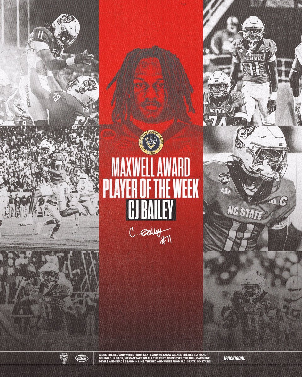 PackFootball's tweet photo. His outstanding offensive performance earns @Cedrickbailey11 the @MaxwellFootball Award Player of the Week! https://t.co/2bVC0cK5Nj