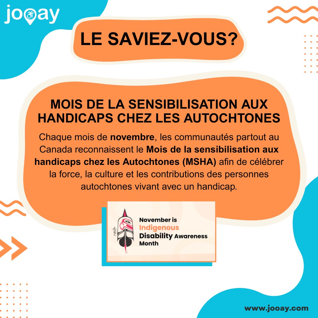 jooayapp's tweet image. Discover this fun fact! / Découvrez ce fait amusant! 

November is Indigenous Disability Awareness Month. 🧡🌿

Le mois de novembre est le Mois de la sensibilisation aux handicaps chez les Autochtones. 🧡🌿

#FunFact #IDAM #InclusionForAll #AccessibilityMatters #JooayApp