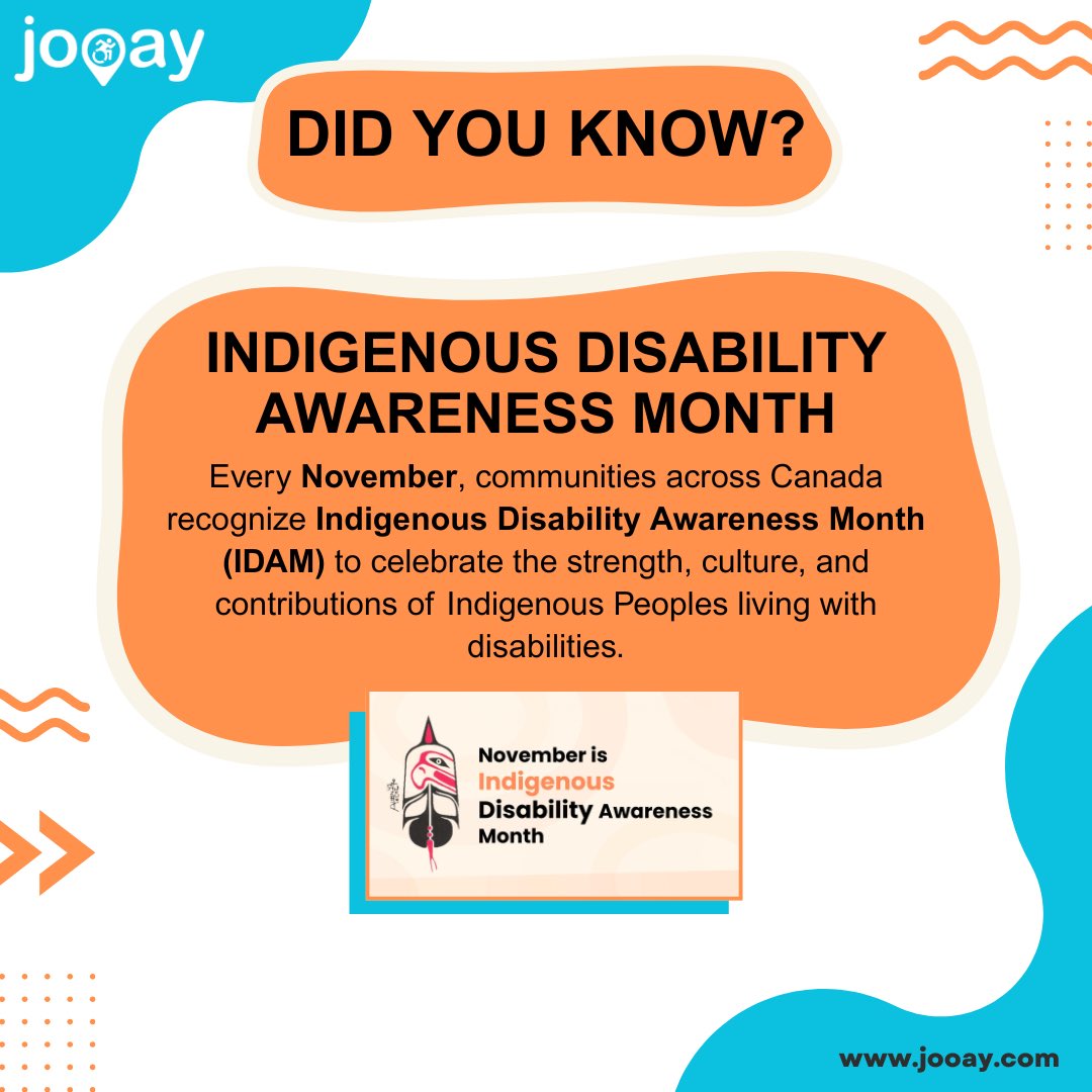 jooayapp's tweet image. Discover this fun fact! / Découvrez ce fait amusant! 

November is Indigenous Disability Awareness Month. 🧡🌿

Le mois de novembre est le Mois de la sensibilisation aux handicaps chez les Autochtones. 🧡🌿

#FunFact #IDAM #InclusionForAll #AccessibilityMatters #JooayApp