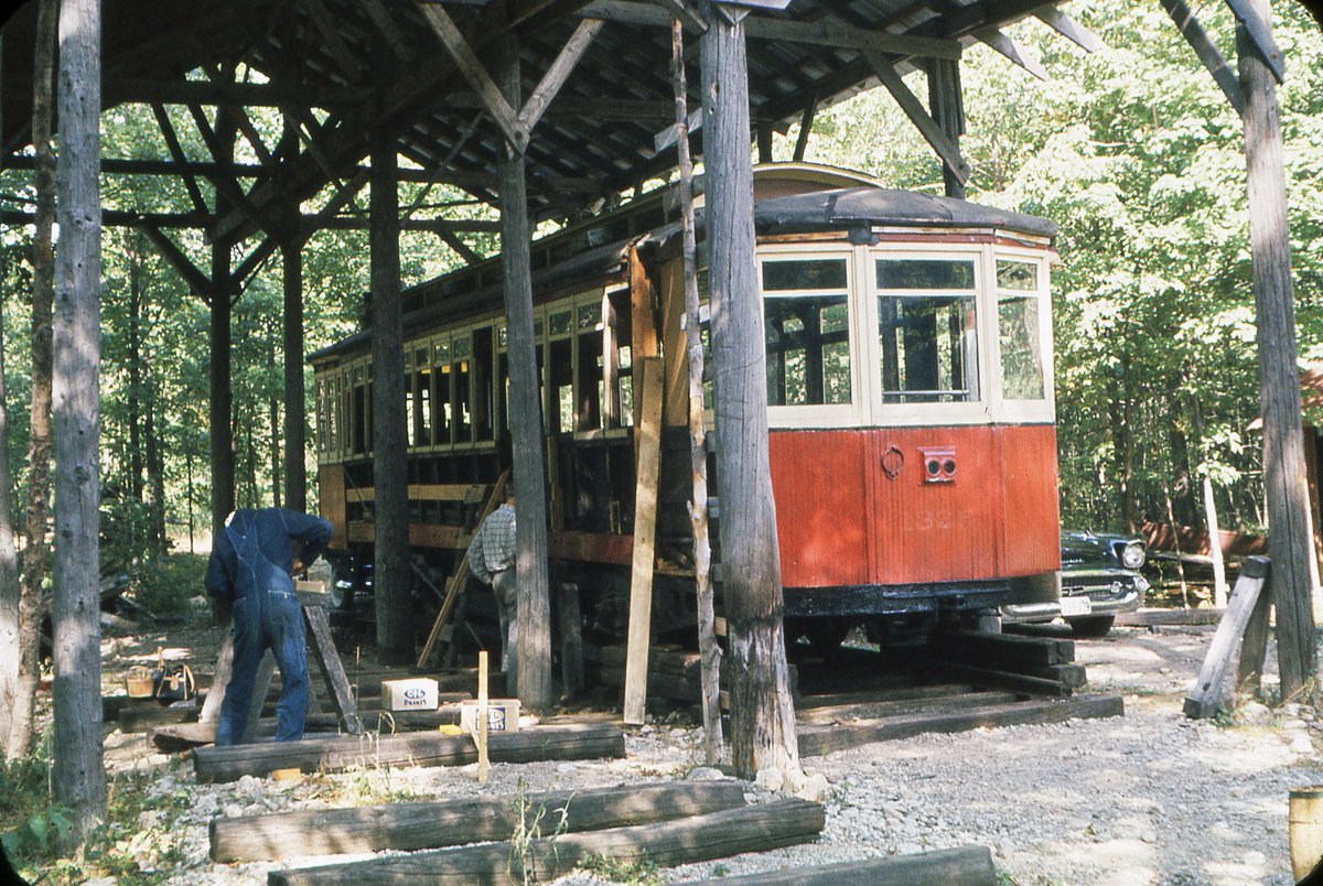 Our museum's first carbarn was still under construction in this 1960 photo taken by Robert Sandusky. This was about 6 years since the first two streetcars, 1326 and 55, arrived at the property for preservation.

Robert was one of our Founding Members and recently passed away.