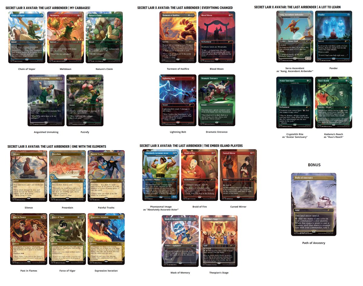 MTG x Avatar The Last Airbender Secret Lair sets! Non-foil: $29.99