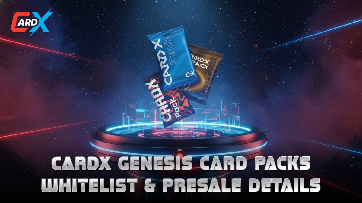 📢 CARDX Genesis Card Packs: Whitelist &amp; Presale Details

The whitelist rules and presale details for the Genesis Card Packs are now available!

The CXP to whitelist redemption opens on 2025-11-05 at 06:00 UTC. With limited WL spots, be sure to redeem on time to secure yours. 👀