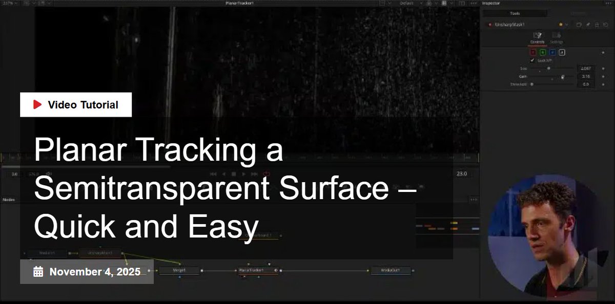 Learn how frequency separation preprocessing enables effective planar tracking on semi-transparent surfaces (such as glass) in Resolve Fusion. VFX artist Bernd Klimm shows you how.
mixinglight.com/color-grading-…