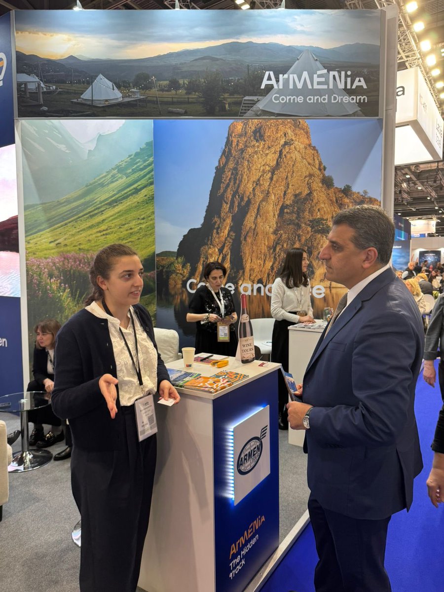 VaruzhanN's tweet image. Great to visit the Armenia Pavilion at the World Travel Market @ExceLLondon Excellent opportunity to showcase Armenia’s rich cultural heritage and growing tourism sector. Glad to see the Armenian Tourism Committee and many tour operators promoting Armenia as a top destination🇦🇲✈️