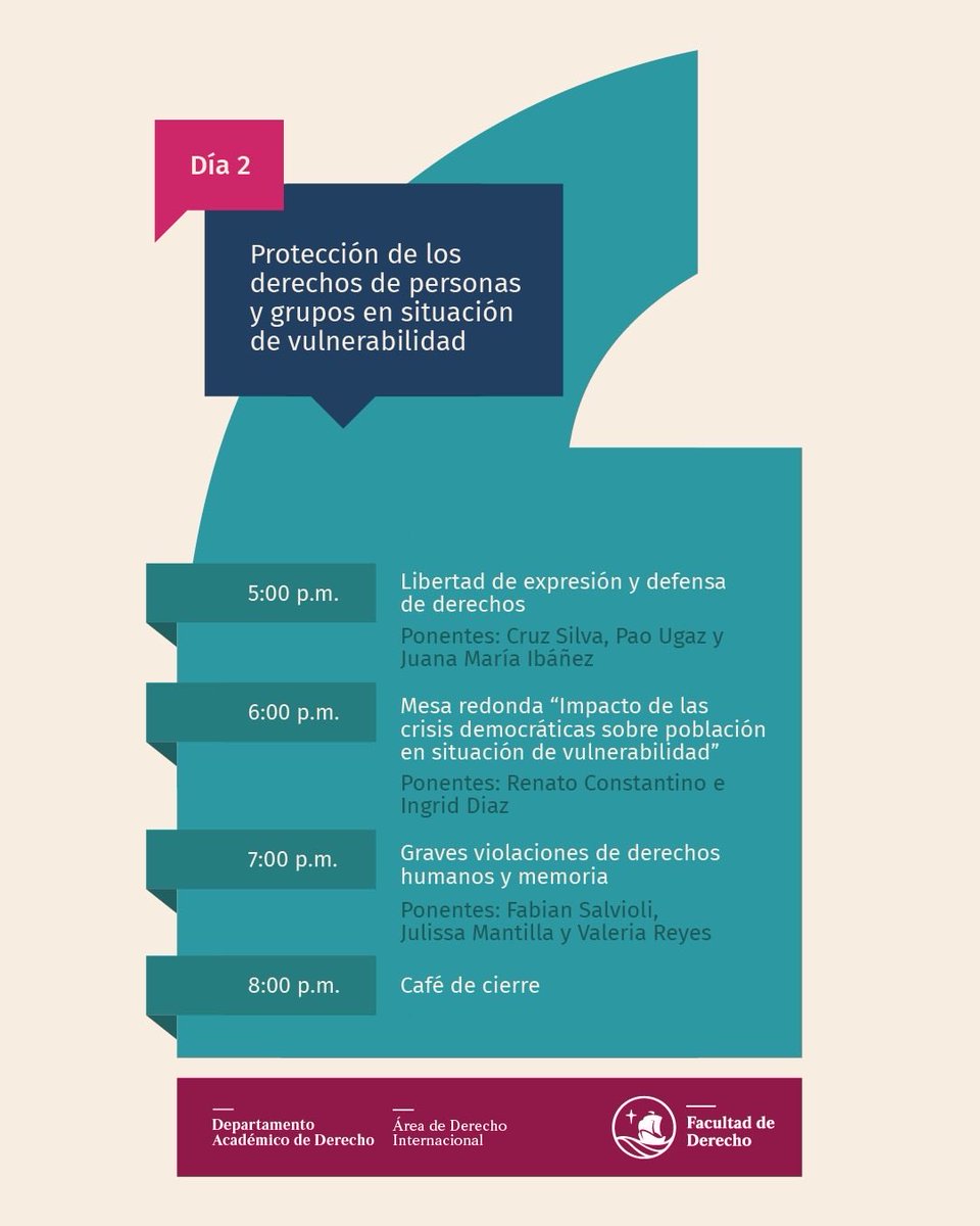 En estos momentos de crisis, es fundamental participar en estos espacios. Vendrá Fabián Salvioli, ex Relator ONU sobre temas de justicia transicional y tendremos espacios de reflexión . Inscripciones: tr.ee/2w4vLb <a href="/RodrigoUprimny/">Rodrigo Uprimny</a> <a href="/saldelsol/">Salvador del Solar</a> <a href="/bearamirezh/">Beatriz Ramírez Huaroto</a> <a href="/_ValeriaReyesM/">Valeria Reyes</a>