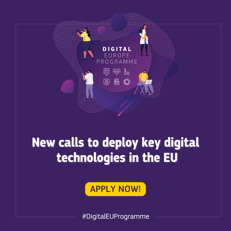 DigitalEU's tweet photo. 📢 New calls are open!
 
€50 million to improve the security &amp; resilience of the EU's critical infrastructure under the #DigitalEUProgramme:
 
🔹Cybersecurity tech powered by AI
🔹Innovative solutions for SMEs
🔹Coordinated preparedness
🔹Regional cable hubs
 
Learn more↓