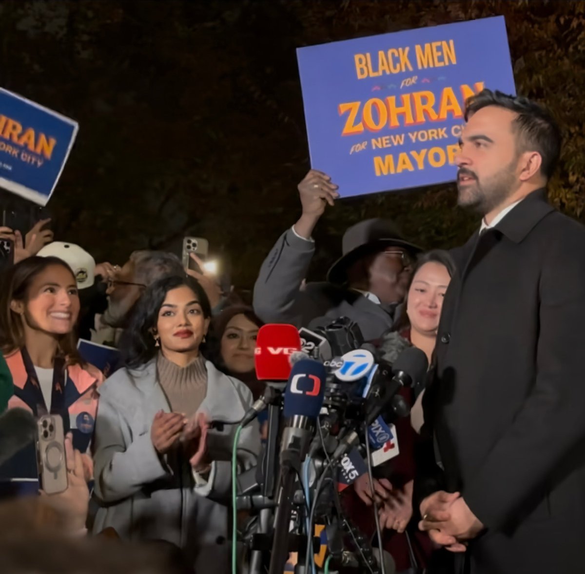 was exhausted from running the marathon but thought “if zohran can be everywhere, then i can sign up for another canvassing shift” and wouldn’t you know it…he showed up too (and i accidentally ended up at a press conference in my medal looking like i was there cuz i won running)