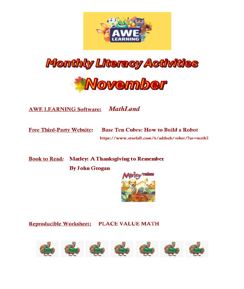 AWElearning's tweet image. 📷 November is bursting with literacy fun at AWE Learning! 📷📷
bit.ly/47oWfNF
Perfect for classrooms, libraries, or cozy learning at home. Let’s make November a month to remember! 📷
Click here and enjoy. 
 #AWElearning #MakerspaceFun