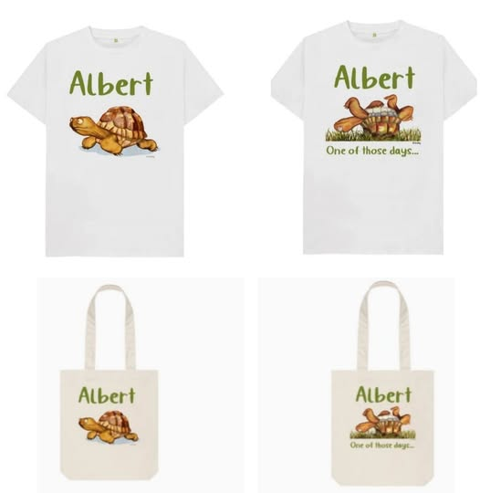 AlbertTortoise's tweet photo. Our #ALBERTthetortoise #Tshirts and #Totebags come in two #designs based on #ALBERT #picturebook #illustrations. See more at https://t.co/f64iOGQutW
#clothing #tortoisedesign #tortoiselove #artwork #bookseries #oneofthosedays #tortoise https://t.co/R98bqXaWmN