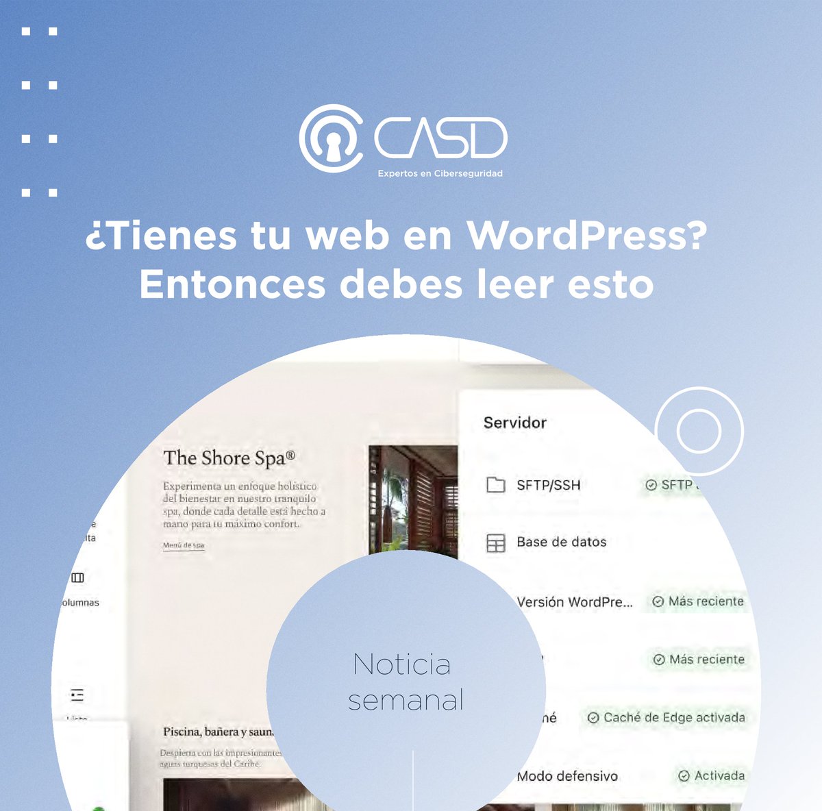 CASD_eSecurity's tweet image. 🌐 El peligro ya no proviene solo de grandes brechas o sofisticados hackers: muchas veces nace en lo cotidiano, un plugin desactualizado, una contraseña débil, una falta de autenticación doble. 

#WiFi #WordPress #SitioWeb #Ciberseguridad #CASD #InformacionSegura #SeguridadWeb