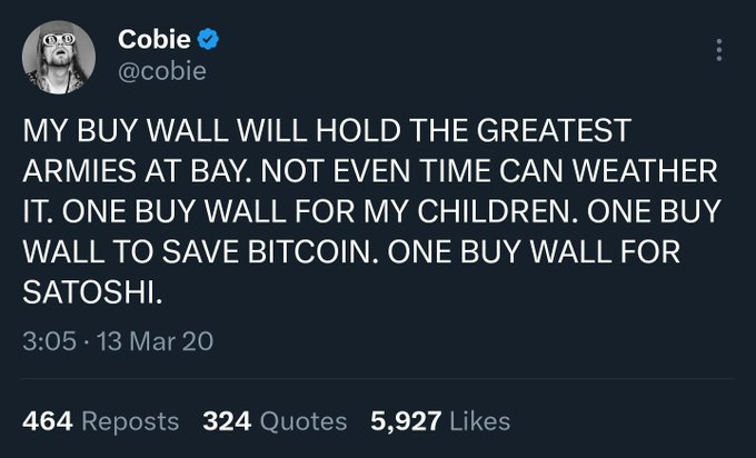 _eatingsteak's tweet photo. 100k BTC coming up, use your 400m wisely @cobie https://t.co/ffAJSqvGQw
