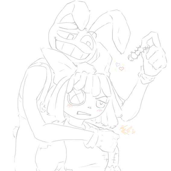 ArtistKyle1's tweet photo. being held at "Hug point" is crazy💜🧡

#TADC #TheAmazingDigitalCircus #bunnydoll https://t.co/mw5U0IWVH0