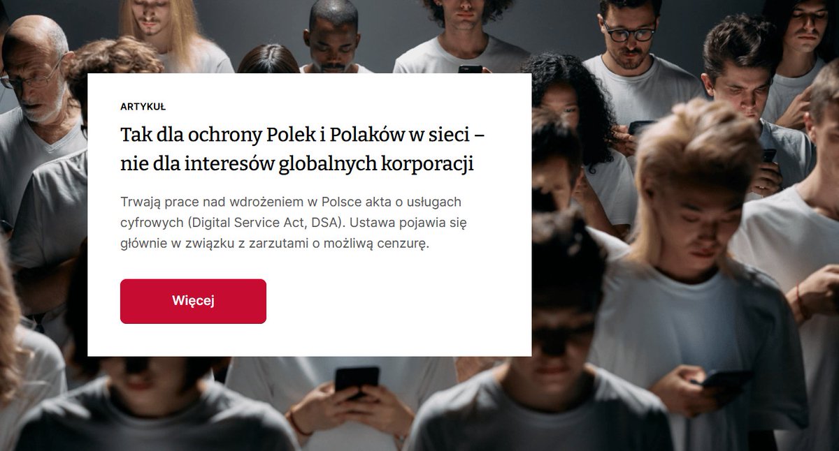 Przygotowaliśmy materiał o palących kwestiach dotyczących aktu o usługach cyfrowych. Co to jest DSA? Po co nam regulacja platform? Jak wygląda kwestia cenzury i co właściwie będzie cenzurowane/usuwane?

Polecamy wszystkim, politykom też: panoptykon.org/cenzura-dsa