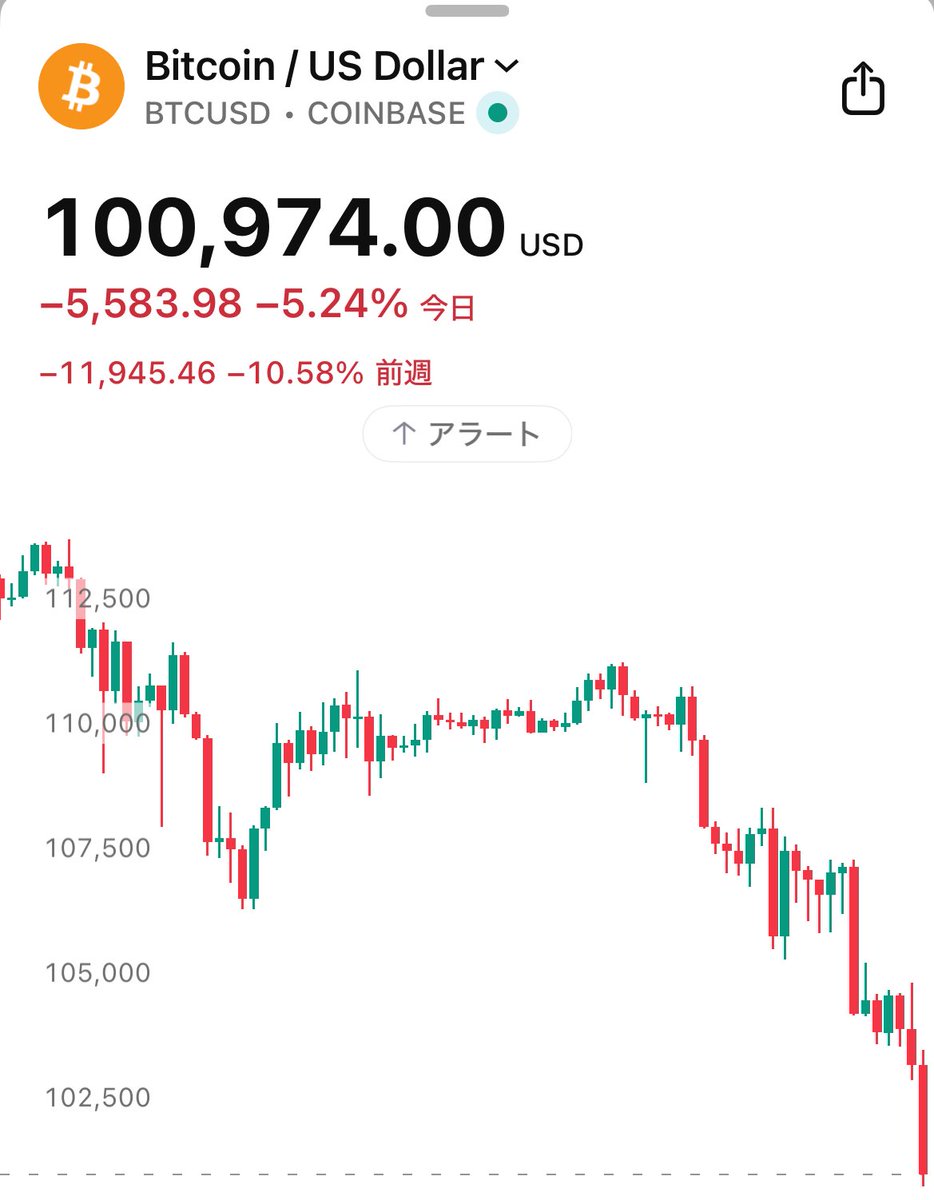 SOU_BTC's tweet photo. 【速報】ビットコイン、101,000ドルを下回る https://t.co/RuEq4MOEU8