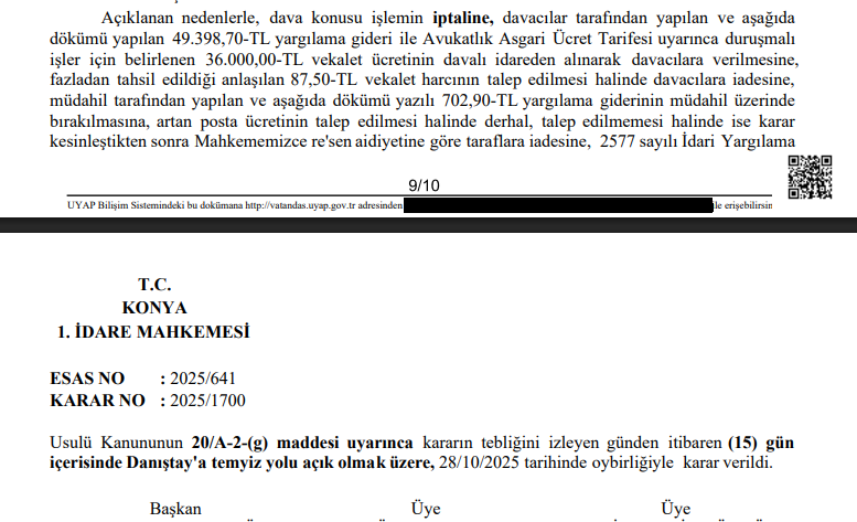 3-Valiliğin verdiği ÇED kararını hukuka aykırı bularak iptal eden Konya 1. İdare Mahkemesi, ÇED raporunu da yetersiz buldu. Taşkentli arazi sahipleri ve ilçe halkı kararı sevinçle karşıladı. Ayrıntılar için: yusufyavuzhaber2022.com/2025/11/04/kam…