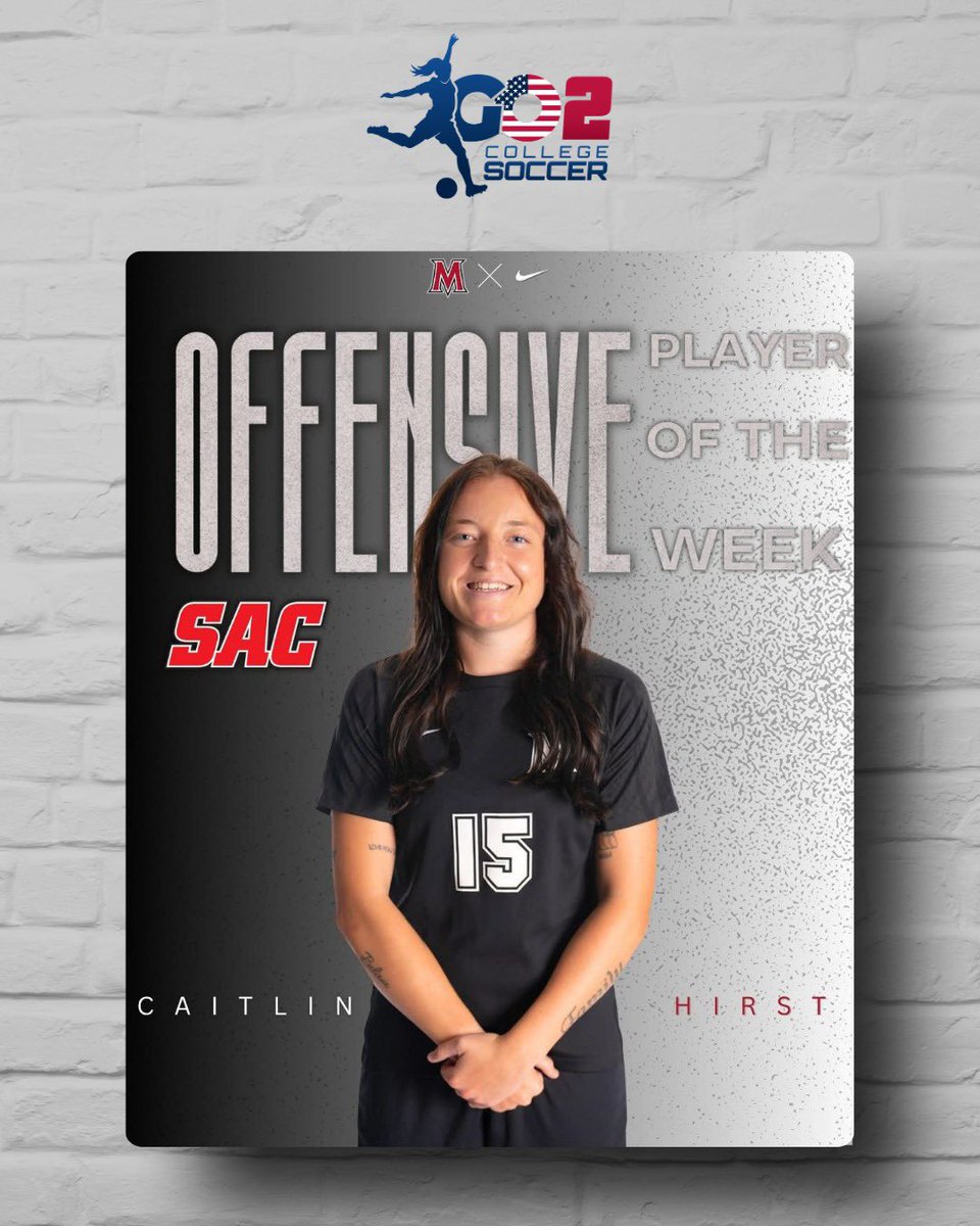 G2CollegeSoccer's tweet image. 👏 | A big congratulations to Go 2 College Soccer client Caitlin Hirst on being voted the SAC Offensive Player of the Week for the second week running.

Caitlin bagged 2 goals and 2 assists in MACU’s recent game.

Well done Caitlin and keep making us proud!!

#Go2Community…