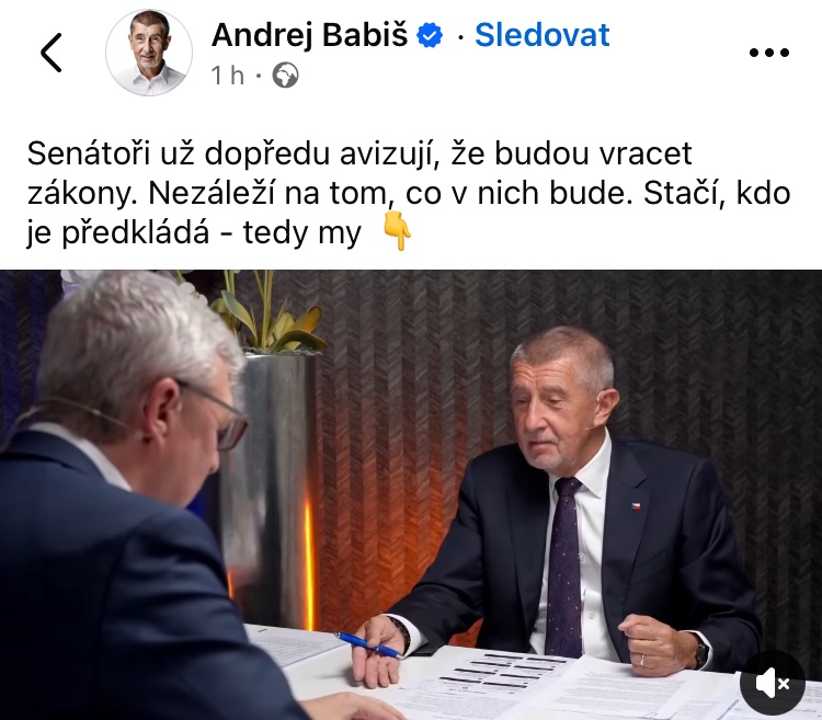 Andrej trpí stihomamem. A proč?
Protože přesně toto dělal on čtyři roky v opozici.
