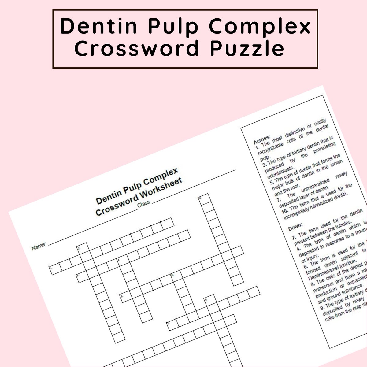 Hi, 👋
𝐎𝐫𝐚𝐥 𝐁𝐢𝐨𝐥𝐨𝐠𝐲 𝐃𝐞𝐧𝐭𝐢𝐧 𝐏𝐮𝐥𝐩 𝐂𝐨𝐦𝐩𝐥𝐞𝐱 𝐂𝐫𝐨𝐬𝐬𝐰𝐨𝐫𝐝 𝐏𝐮𝐳𝐳𝐥𝐞
Hi, 
Are you looking for an engaging, low-prep Dental Anatomy Terms review activity for your students? 
teacherspayteachers.com/Product/Oral-B…
#oralbiology #dentaleducation